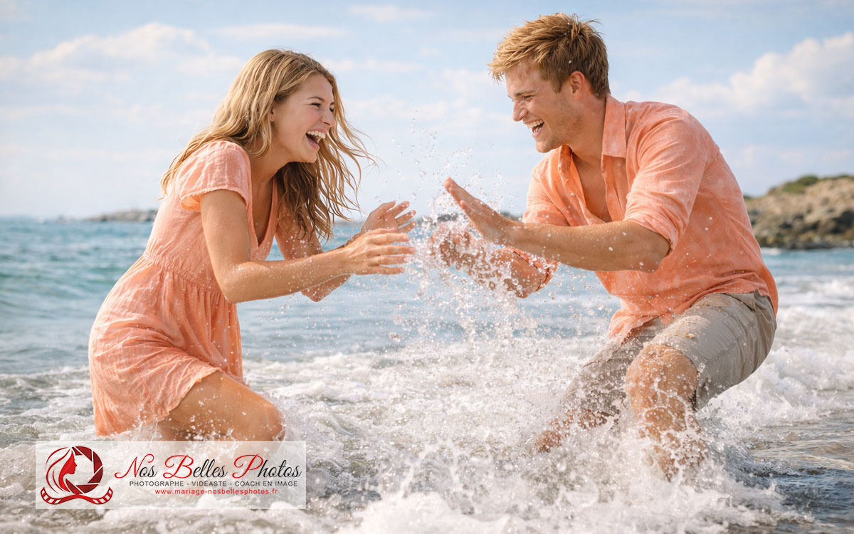 Photographe couple en Ille‑et‑Vilaine pour une séance photo naturelle à Saint‑Malo