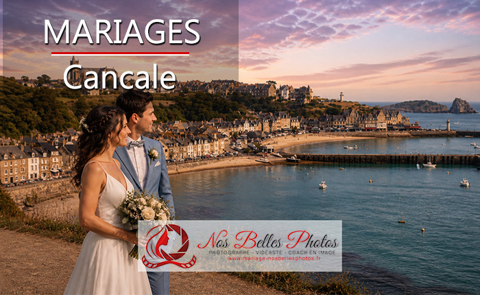 Photographe mariage Cancale – couple face au port de la Houle
