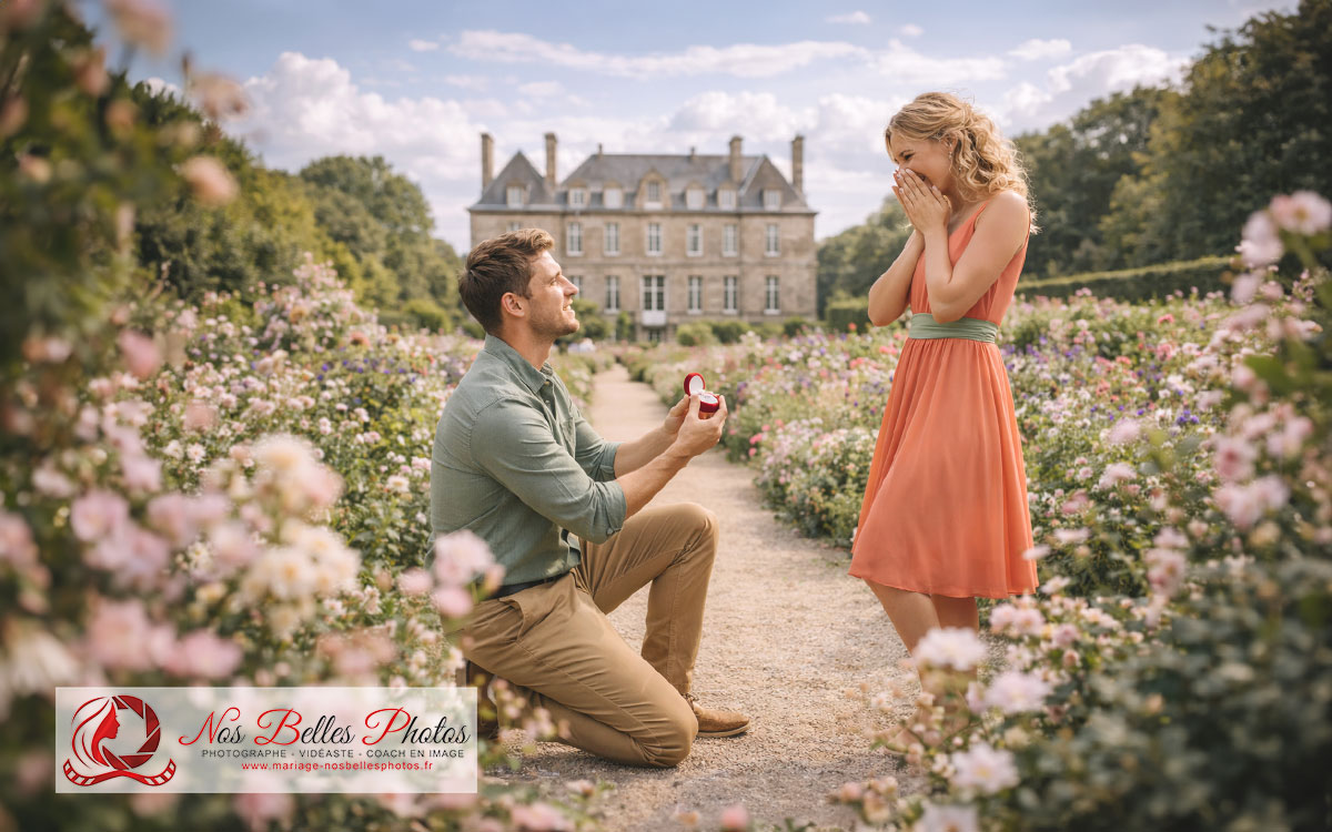 Photographe couple – séance photo de couple pour une demande en mariage romantique